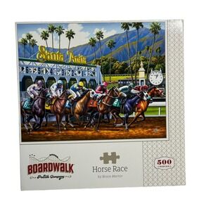 Boardwalk Horse Race Santa Anita‎ Bruce Martin 500 Pieces Puzzle Complete